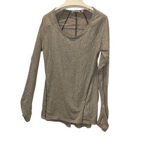 athleta gray layering scoop neck workout top shirt S